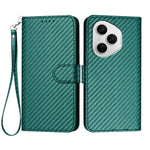 For Honor 400 Pro 5G (Global) Wallet Case with Strap Carbon Fiber Texture Leather Mobile Cover