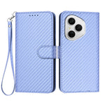 For Honor 400 Pro 5G (Global) Wallet Case with Strap Carbon Fiber Texture Leather Mobile Cover