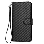 For Xiaomi Poco F7 5G / Redmi Turbo 4 Pro 5G Wallet Case with Strap Carbon Fiber Texture Leather Mobile Cover