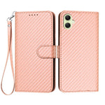 Til Samsung Galaxy A08 5G / A08 4G / A07 4G / A06 4G / A06 5G Wallet Etui med Rem Carbon Fiber Tekstur Læder Mobilcover