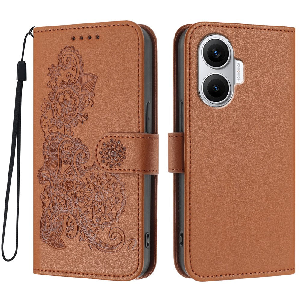 For Xiaomi Poco F7 5G / Redmi Turbo 4 Pro 5G Phone Cases Mandala Flower Leather Wallet Mobile Cover with Strap