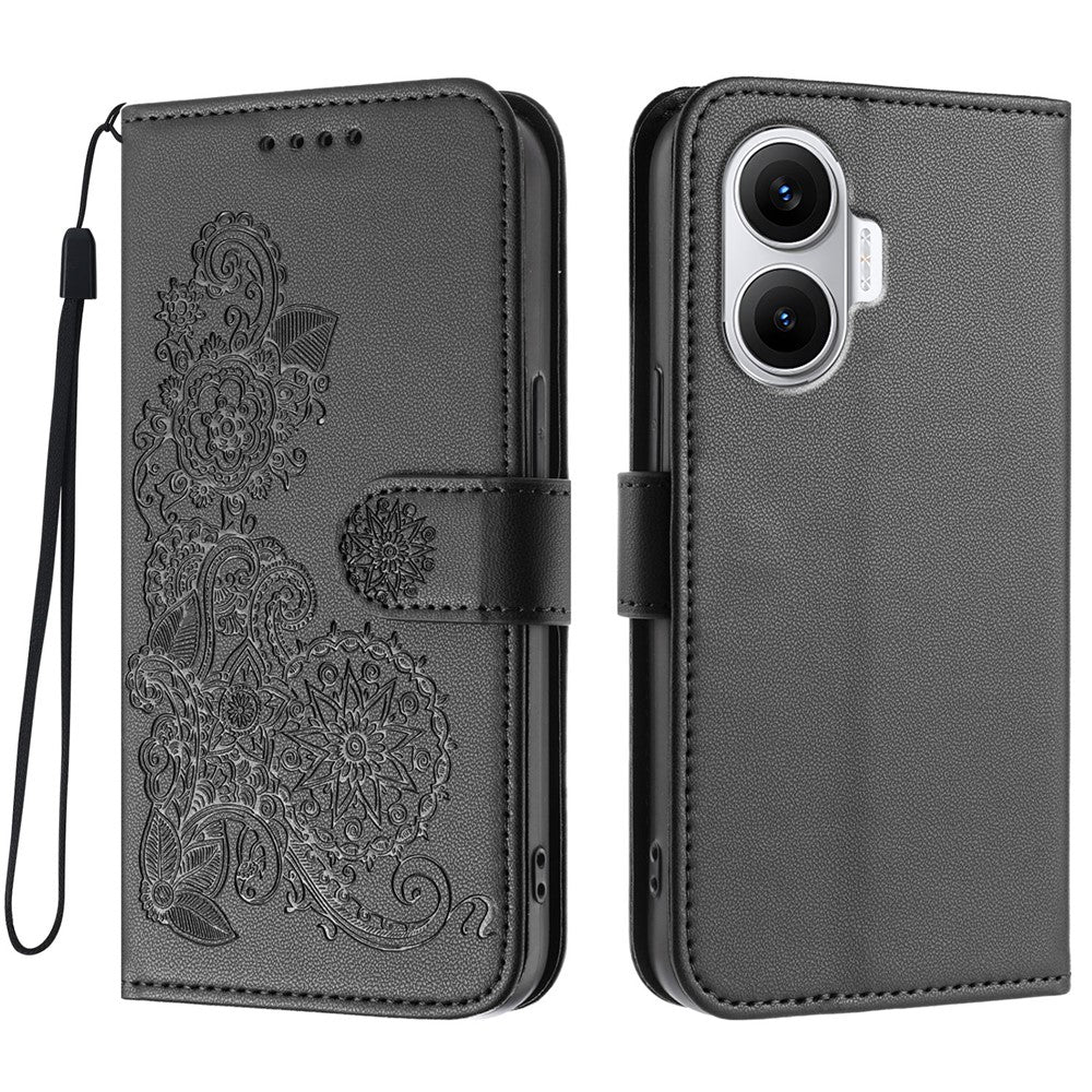 For Xiaomi Poco F7 5G / Redmi Turbo 4 Pro 5G Phone Cases Mandala Flower Leather Wallet Mobile Cover with Strap