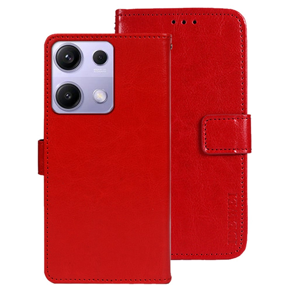 IDEWEI For Xiaomi Redmi Note 14S 4G Stand Case Crazy Horse Texture Leather Phone Cover