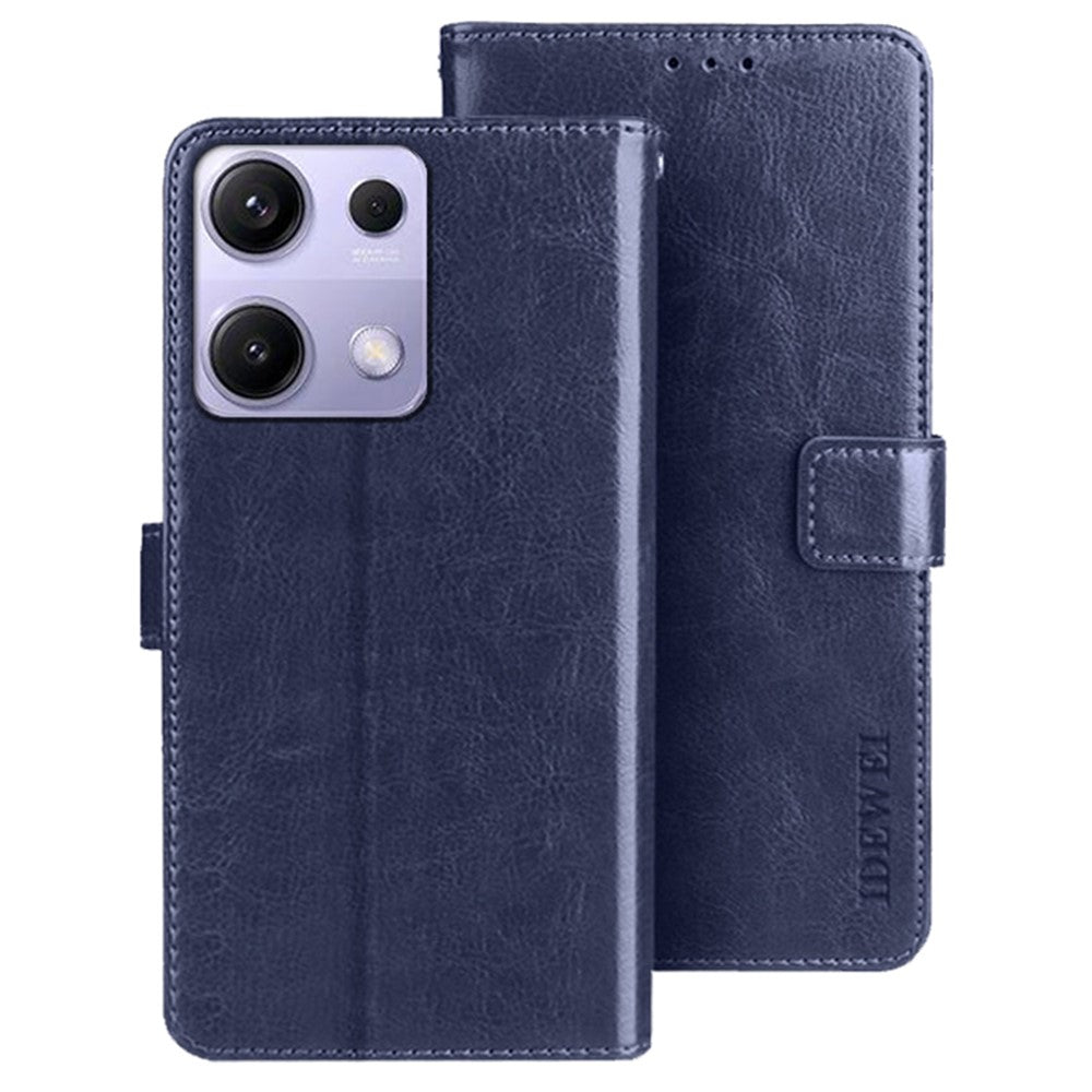 IDEWEI For Xiaomi Redmi Note 14S 4G Stand Case Crazy Horse Texture Leather Phone Cover