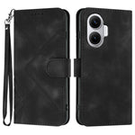 For Xiaomi Poco F7 5G / Redmi Turbo 4 Pro 5G Wallet Case Line Imprinted PU Leather Phone Cover with Strap