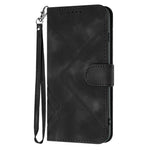 For Xiaomi Poco F7 5G / Redmi Turbo 4 Pro 5G Wallet Case Line Imprinted PU Leather Phone Cover with Strap