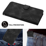 For Xiaomi Poco F7 5G / Redmi Turbo 4 Pro 5G Wallet Case Line Imprinted PU Leather Phone Cover with Strap