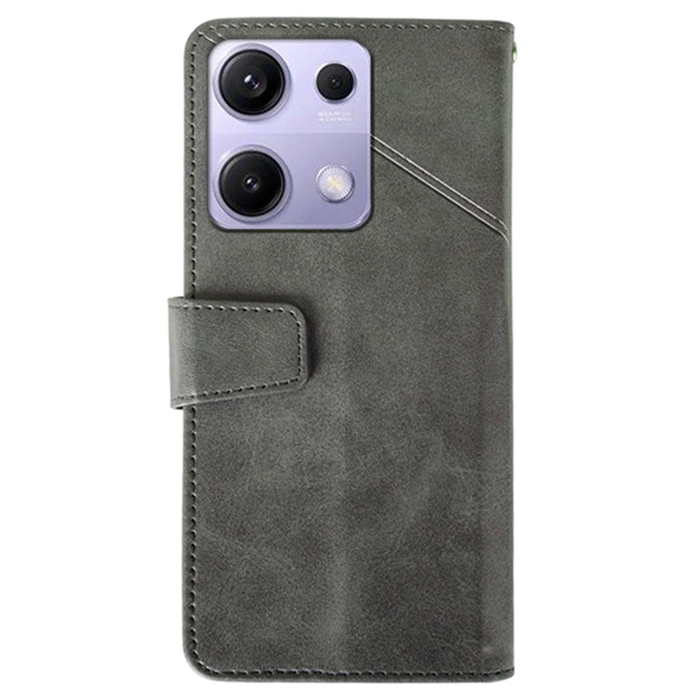 IDEWEI For Xiaomi Redmi Note 14S 4G Case Leather Wallet Phone Cover Stand Calf Texture