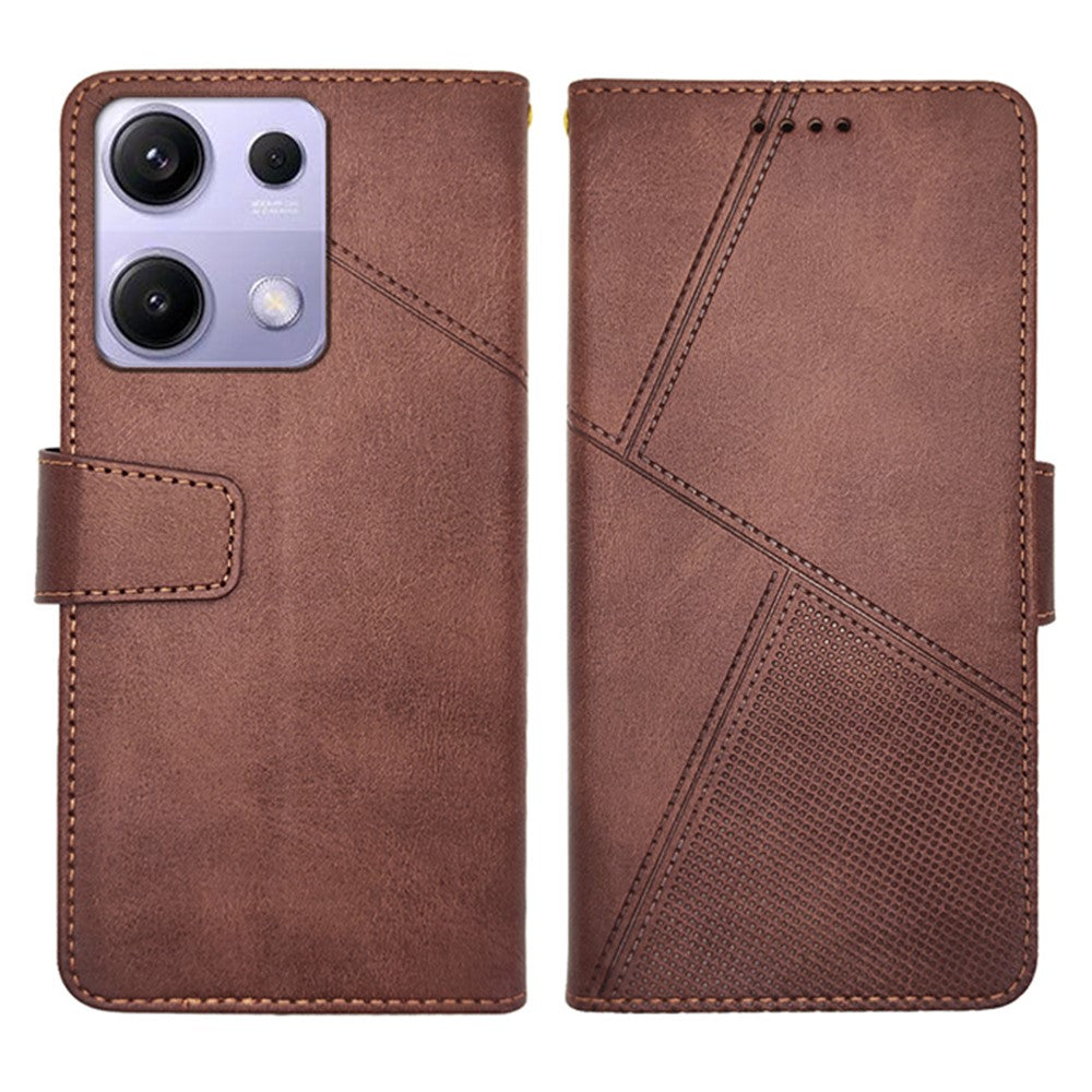 IDEWEI For Xiaomi Redmi Note 14S 4G Case Leather Wallet Phone Cover Stand Calf Texture