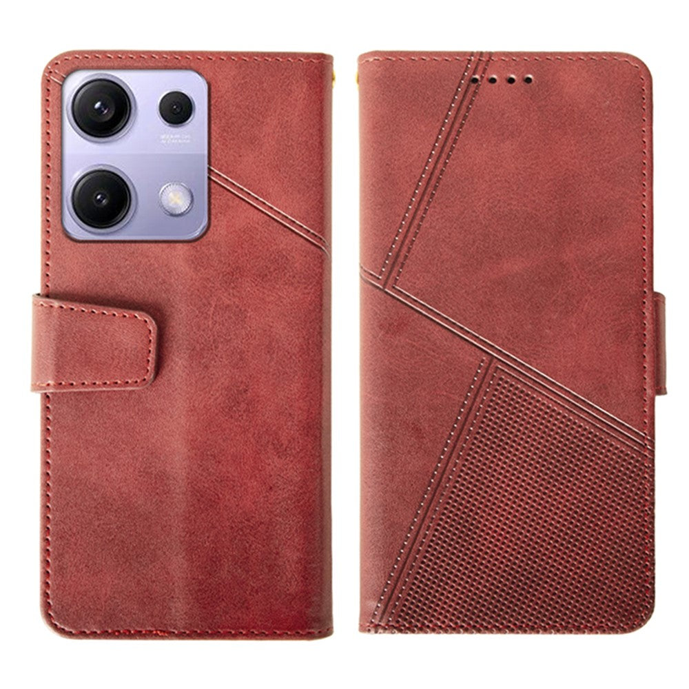 IDEWEI For Xiaomi Redmi Note 14S 4G Case Leather Wallet Phone Cover Stand Calf Texture