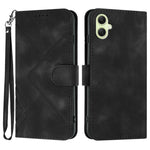 Samsung Galaxy A08 5G / A08 4G / A07 4G / A07s 4G / A06 4G / A06 5G-pungcover i PU-læder med tryk og rem