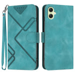 For Samsung Galaxy A08 5G / A08 4G / A07 4G / A06 4G / A06 5G Wallet Case Line Imprinted PU Leather Phone Cover with Strap