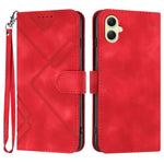 For Samsung Galaxy A08 5G / A08 4G / A07 4G / A06 4G / A06 5G Wallet Case Line Imprinted PU Leather Phone Cover with Strap