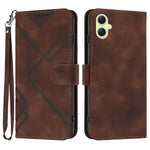 For Samsung Galaxy A08 5G / A08 4G / A07 4G / A06 4G / A06 5G Wallet Case Line Imprinted PU Leather Phone Cover with Strap
