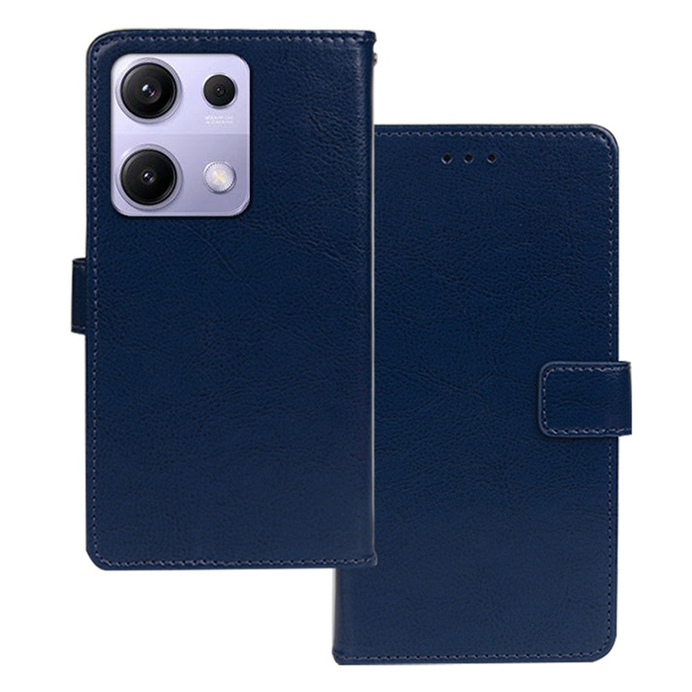 IDEWEI For Xiaomi Redmi Note 14S 4G Case Wallet Leather Phone Cover Crazy Horse Texture