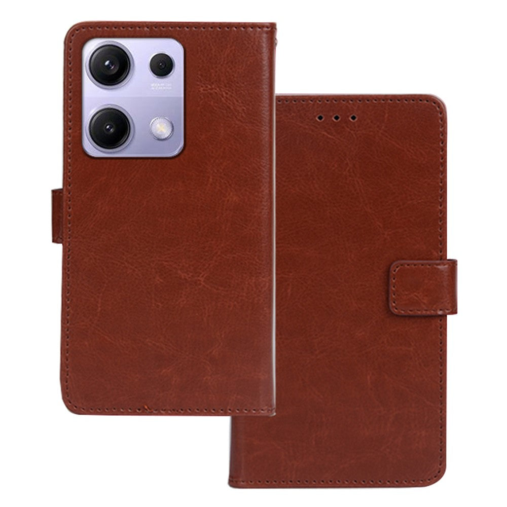 IDEWEI For Xiaomi Redmi Note 14S 4G Case Wallet Leather Phone Cover Crazy Horse Texture