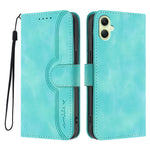 Samsung Galaxy A08 5G / A08 4G / A07 4G / A07s 4G / A06 4G / A06 5G lædercover og pung med stander, mobilcover med smiletryk og rem
