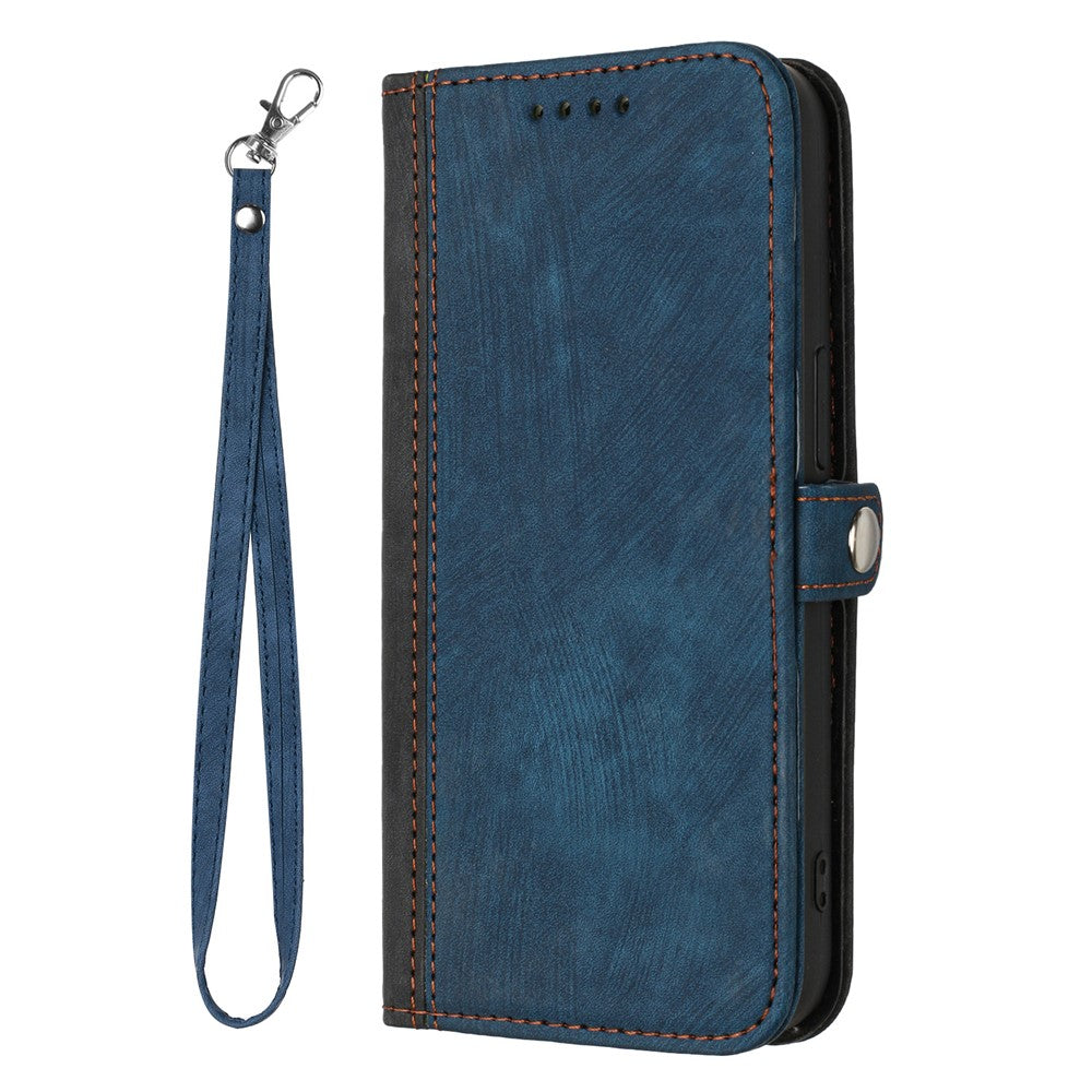 For Honor 400 Pro 5G (Global) PU Leather Case with Strap Phone Cover Stand Side Magnetic Button Design