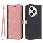 For Honor 400 Pro 5G (Global) PU Leather Case with Strap Phone Cover Stand Side Magnetic Button Design