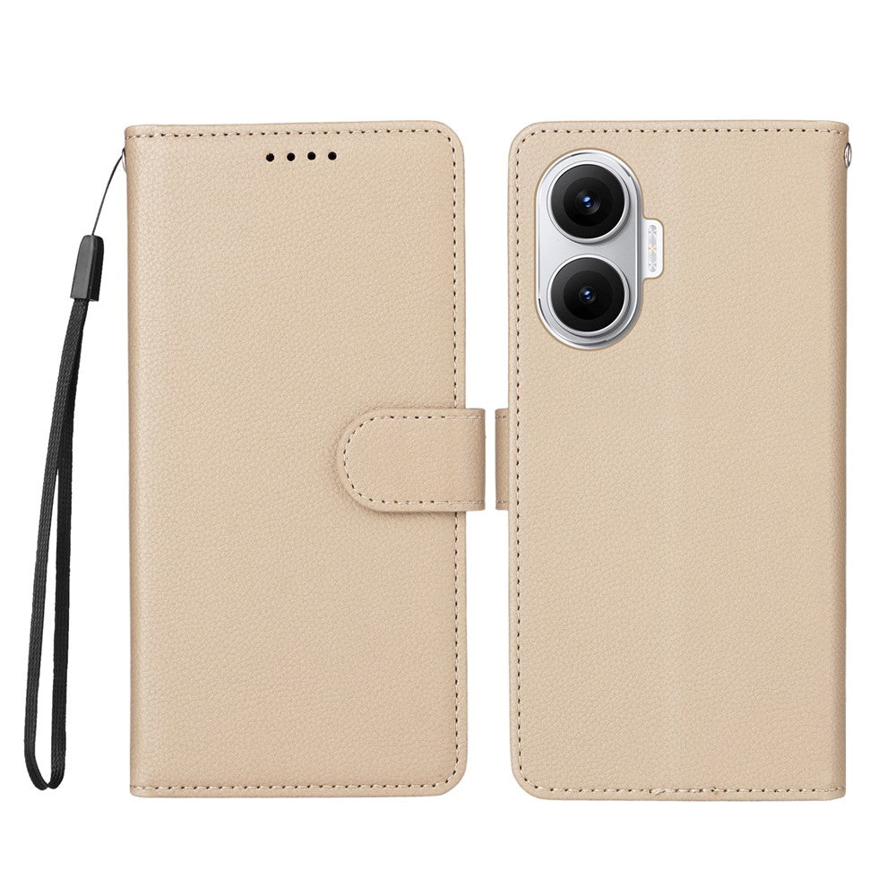 For Xiaomi Poco F7 5G / Redmi Turbo 4 Pro 5G Case RFID Blocking 3 Card Slots PU Leather Phone Cover with Wrist Strap