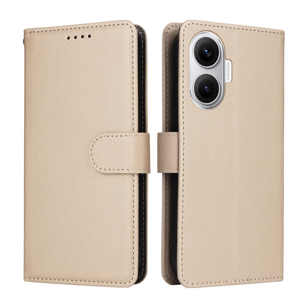 For Xiaomi Poco F7 5G / Redmi Turbo 4 Pro 5G Case RFID Blocking 3 Card Slots PU Leather Phone Cover with Wrist Strap