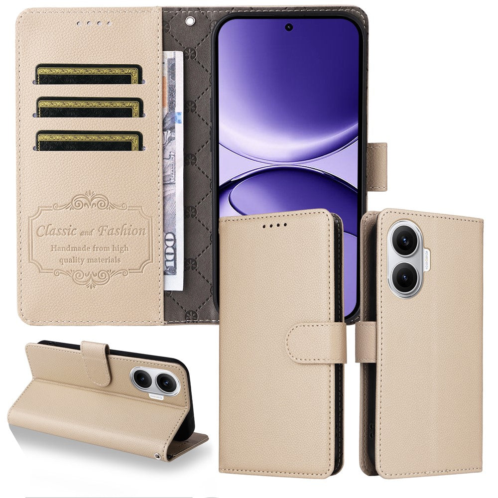 For Xiaomi Poco F7 5G / Redmi Turbo 4 Pro 5G Case RFID Blocking 3 Card Slots PU Leather Phone Cover with Wrist Strap