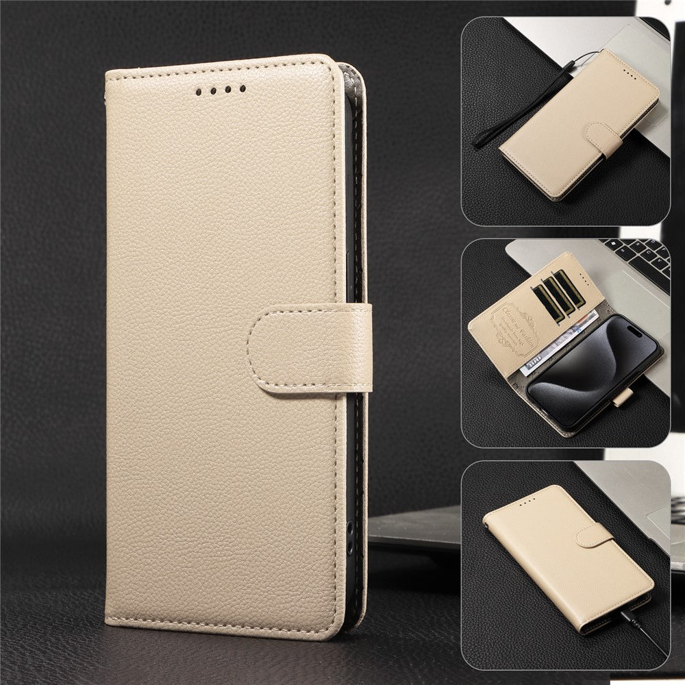 For Xiaomi Poco F7 5G / Redmi Turbo 4 Pro 5G Case RFID Blocking 3 Card Slots PU Leather Phone Cover with Wrist Strap