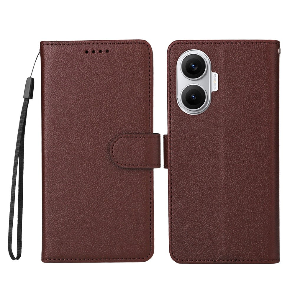 For Xiaomi Poco F7 5G / Redmi Turbo 4 Pro 5G Case RFID Blocking 3 Card Slots PU Leather Phone Cover with Wrist Strap