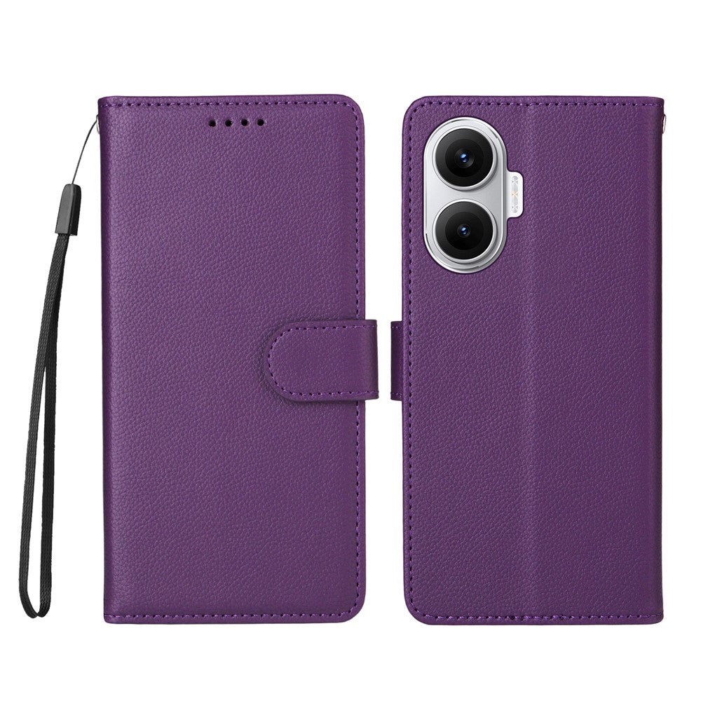 For Xiaomi Poco F7 5G / Redmi Turbo 4 Pro 5G Case RFID Blocking 3 Card Slots PU Leather Phone Cover with Wrist Strap
