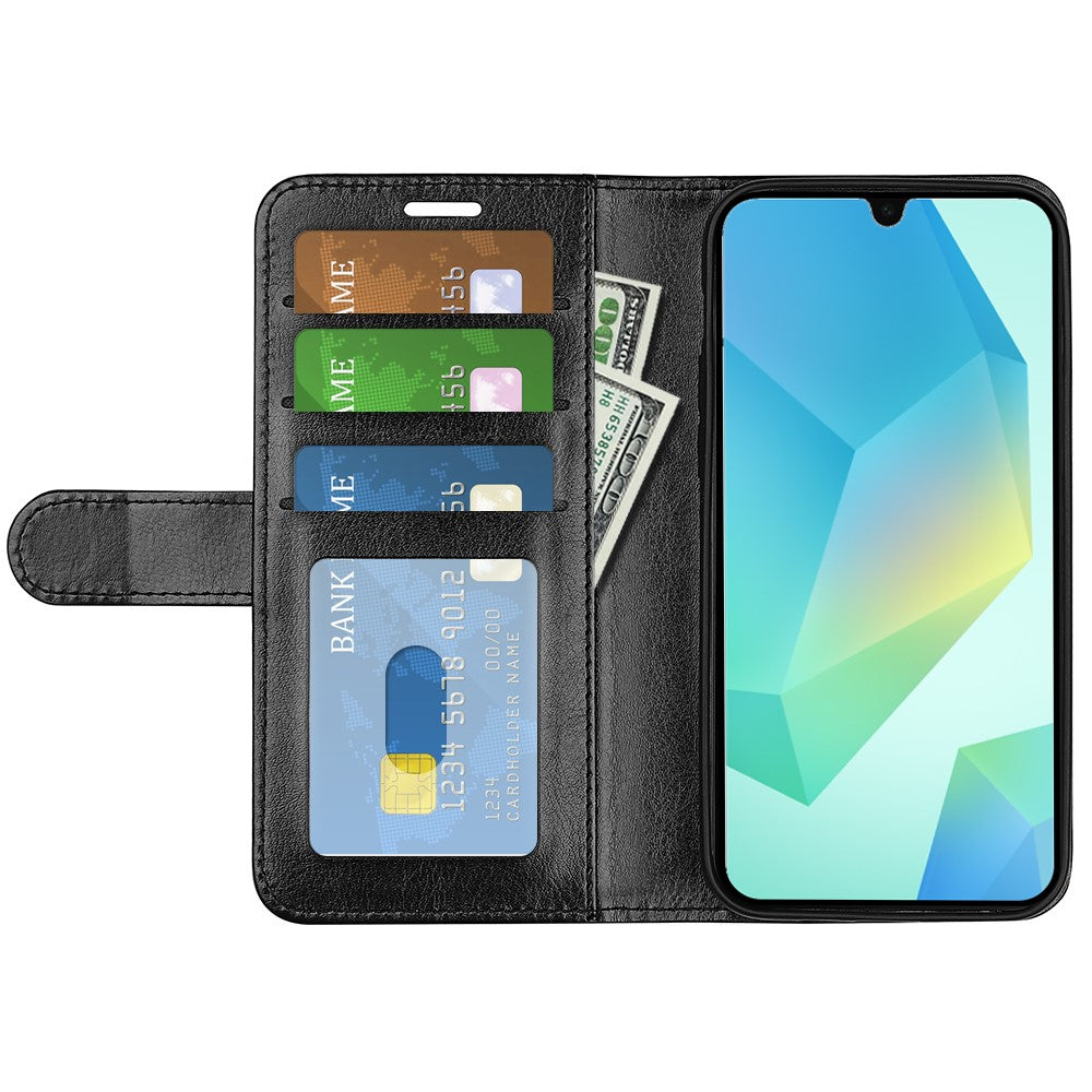 Samsung Galaxy A18 5G / A18 4G / A17 5G / 4G / F17 5G / M17 5G-cover, Crazy Horse-tekstureret stativetui i læder