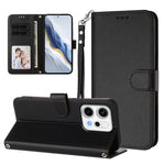For Oppo Reno14 Pro 5G (Global) Leather Case Wallet Stand Phone Cover with Wrist Strap