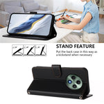 Oppo Reno12 F 4G / Oppo Reno12 FS 5G / Oppo Reno12 F 5G Läderfodral Plånboksfodral med stativ och handledsrem
