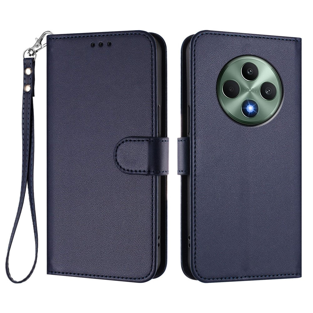 Oppo Reno12 F 4G / Oppo Reno12 FS 5G / Oppo Reno12 F 5G Läderfodral Plånboksfodral med stativ och handledsrem
