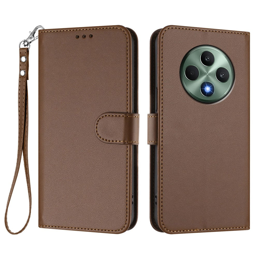 Oppo Reno12 F 4G / Oppo Reno12 FS 5G / Oppo Reno12 F 5G Läderfodral Plånboksfodral med stativ och handledsrem