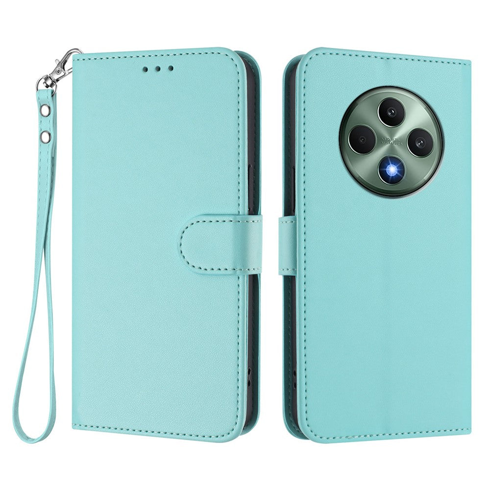 Oppo Reno12 F 4G / Oppo Reno12 FS 5G / Oppo Reno12 F 5G Läderfodral Plånboksfodral med stativ och handledsrem