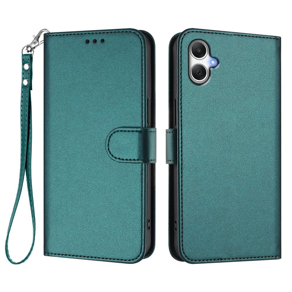 Samsung Galaxy A08 5G / A08 4G / A07 4G / A07s 4G / A06 4G / A06 5G lædercover med pung, stativ og håndledsrem