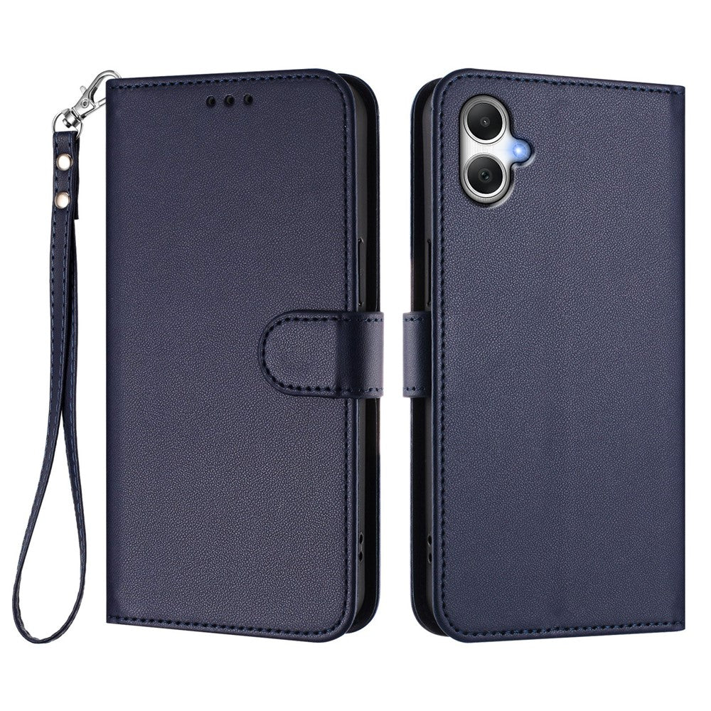 Samsung Galaxy A08 5G / A08 4G / A07 4G / A07s 4G / A06 4G / A06 5G lædercover med pung, stativ og håndledsrem