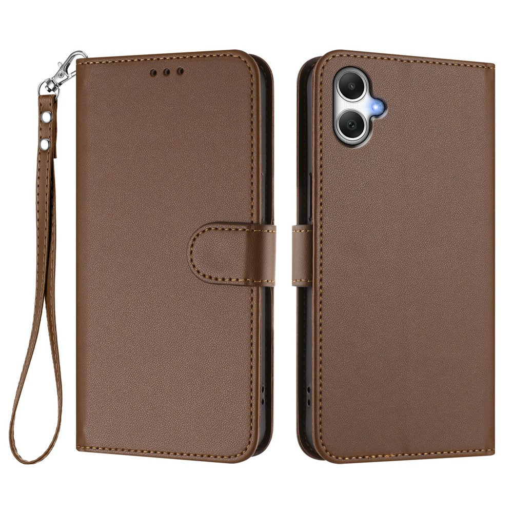 Samsung Galaxy A08 5G / A08 4G / A07 4G / A07s 4G / A06 4G / A06 5G lædercover med pung, stativ og håndledsrem