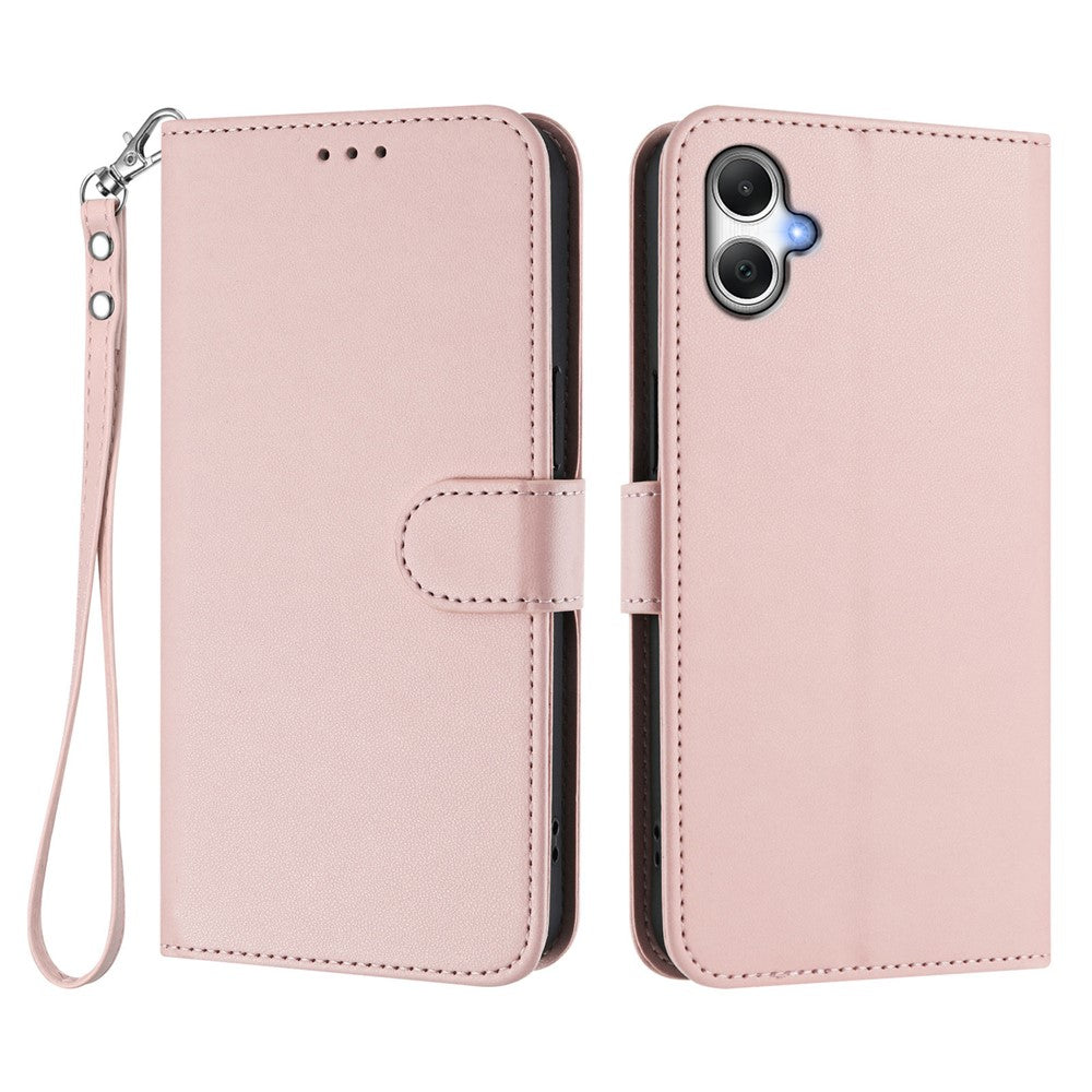 Samsung Galaxy A08 5G / A08 4G / A07 4G / A07s 4G / A06 4G / A06 5G lædercover med pung, stativ og håndledsrem