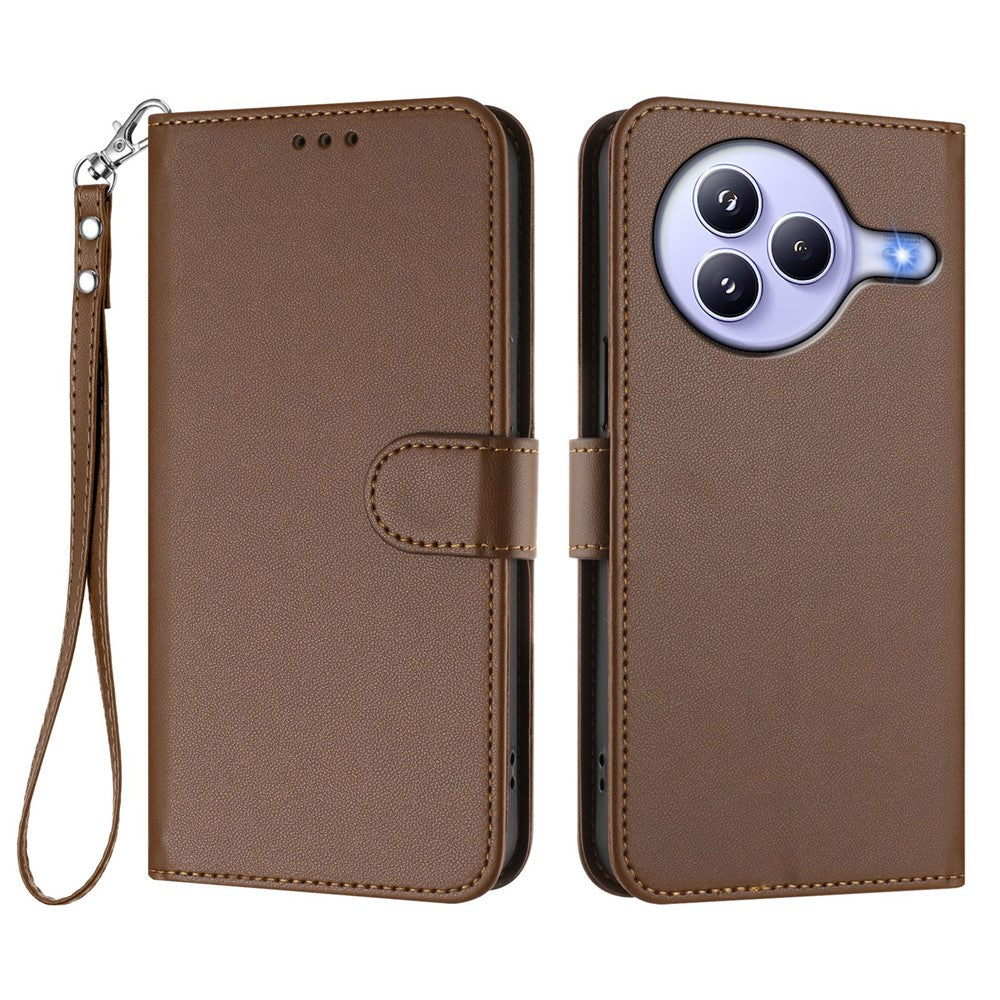 For Xiaomi Civi 5 Pro 5G Leather Case Wallet Stand Phone Cover with Wrist Strap