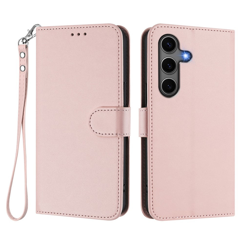 Til Samsung Galaxy S24+ / Galaxy S25+ Læderetui Pung Stativ Telefoncover med Håndrem