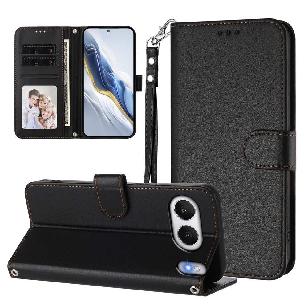 OnePlus Nord 4 Läderfodral Plånboksfodral med Stativ mobilfodral med Handledsrem