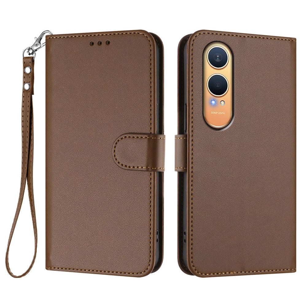 For OnePlus Nord CE4 Lite 5G Leather Case Wallet Stand Phone Cover with Wrist Strap