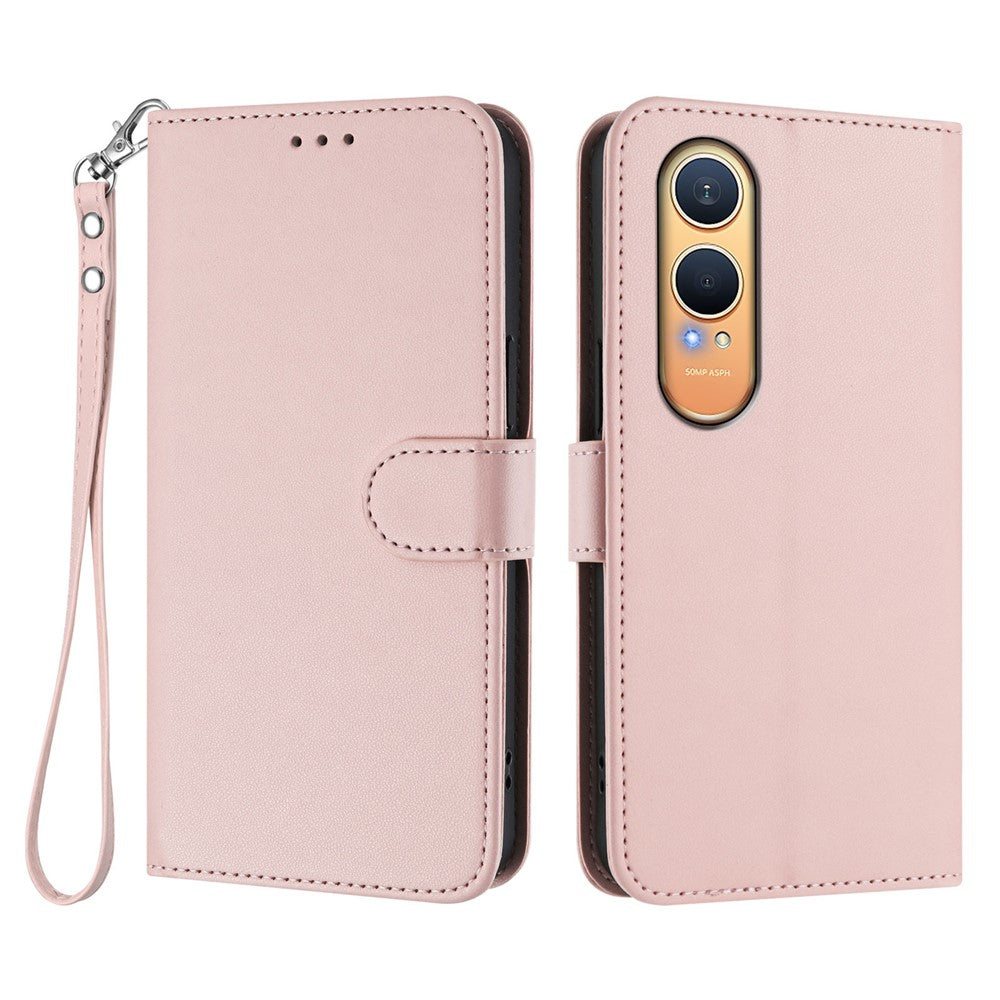 For OnePlus Nord CE4 Lite 5G Leather Case Wallet Stand Phone Cover with Wrist Strap