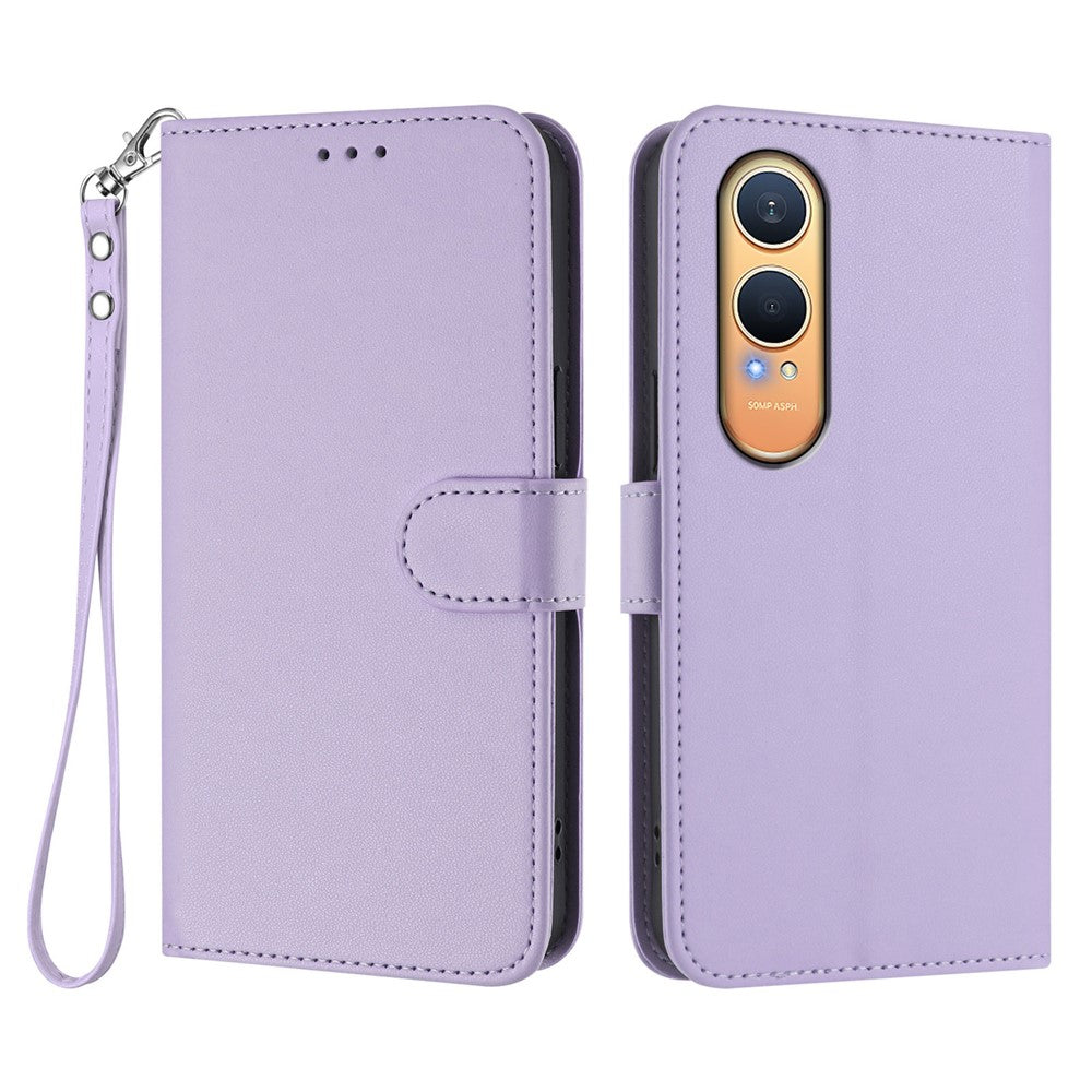 For OnePlus Nord CE4 Lite 5G Leather Case Wallet Stand Phone Cover with Wrist Strap
