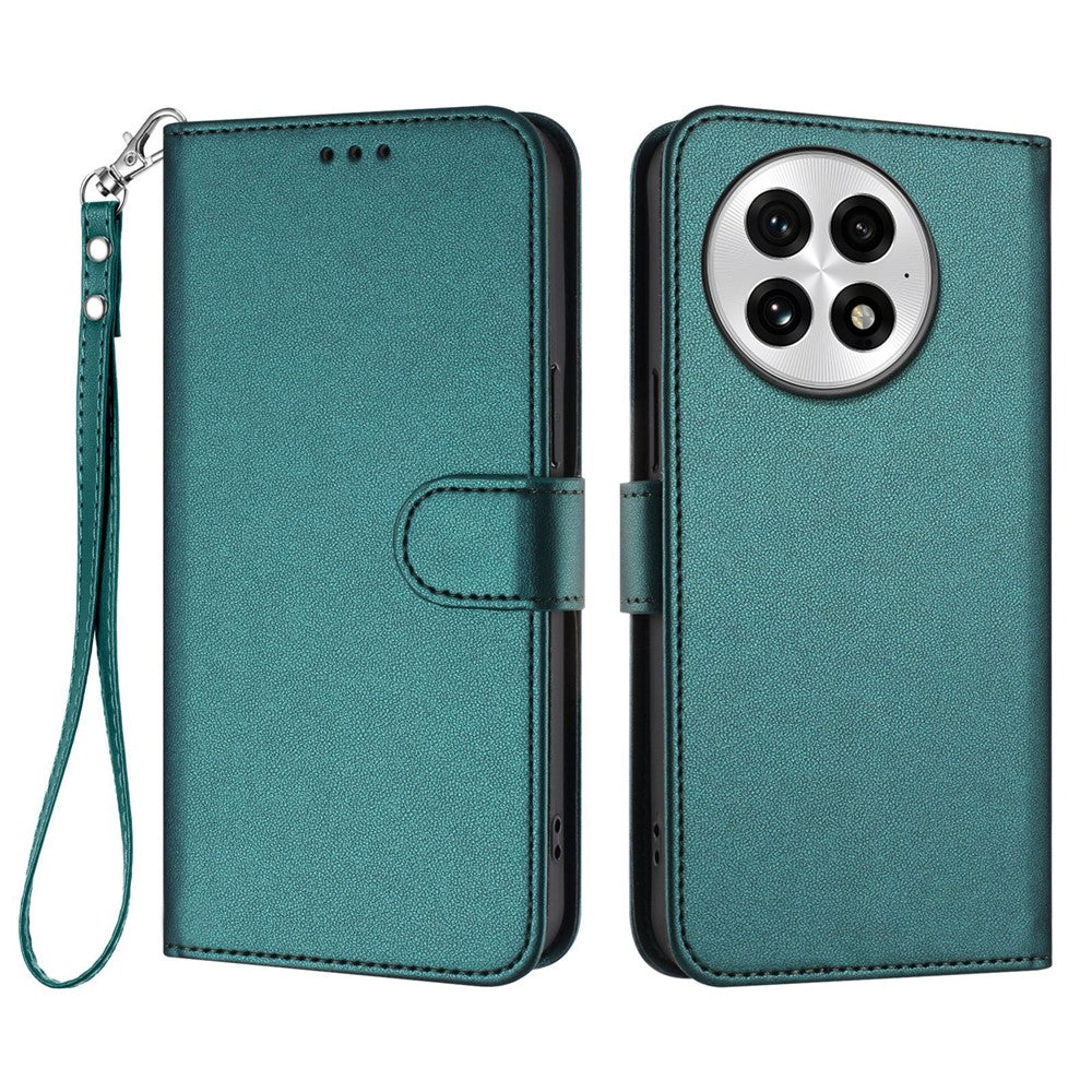For OnePlus 13 Leather Case Wallet Stand Phone Cover with Wrist Strap