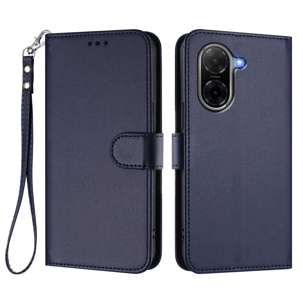 For Xiaomi Redmi A5 NFC (EU) (173.45mm) Leather Case Wallet Stand Phone Cover with Wrist Strap