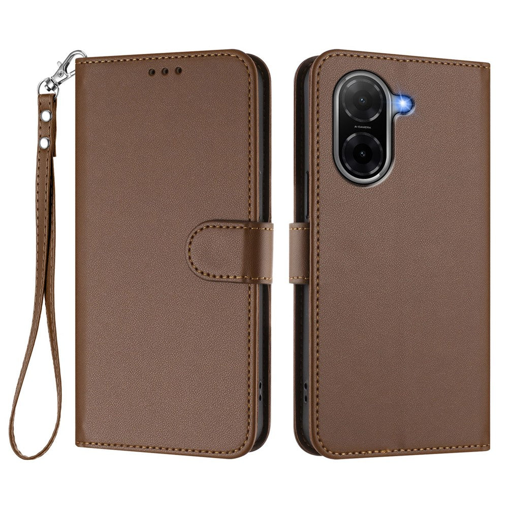 For Xiaomi Redmi A5 NFC (EU) (173.45mm) Leather Case Wallet Stand Phone Cover with Wrist Strap