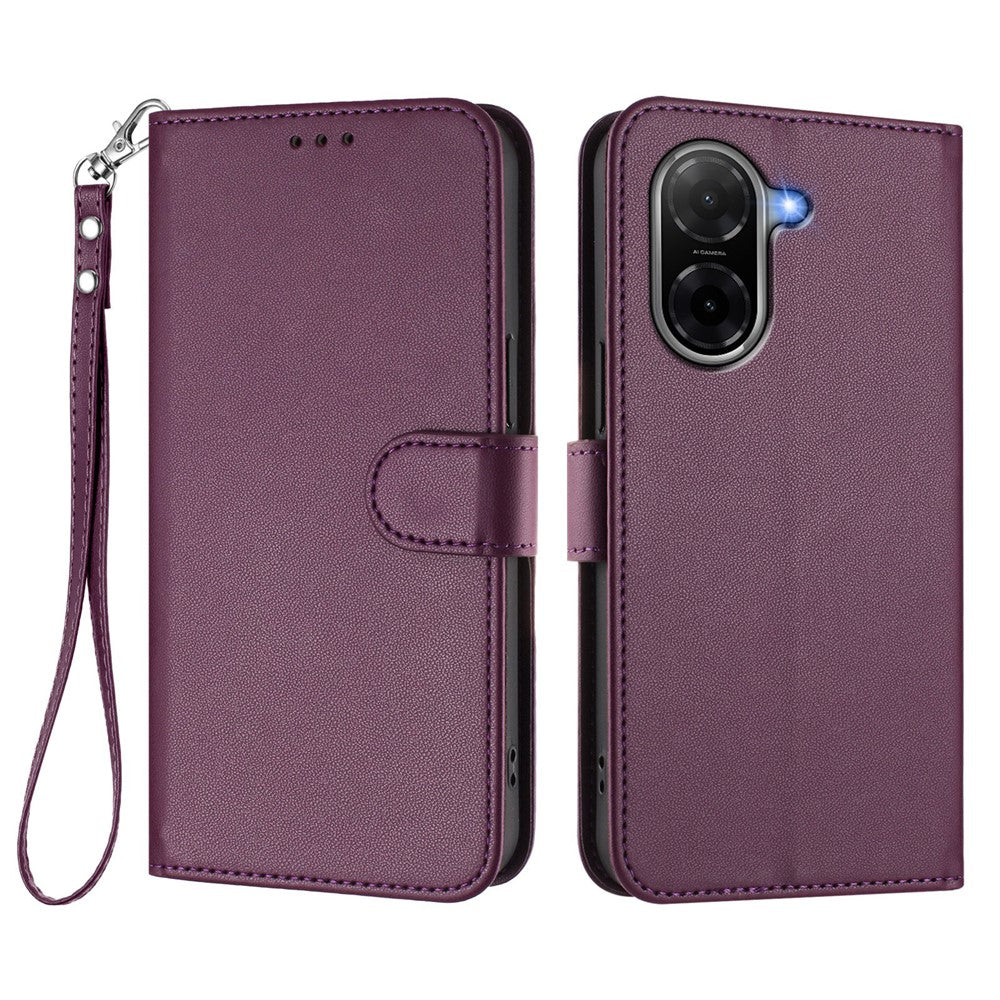 For Xiaomi Redmi A5 NFC (EU) (173.45mm) Leather Case Wallet Stand Phone Cover with Wrist Strap