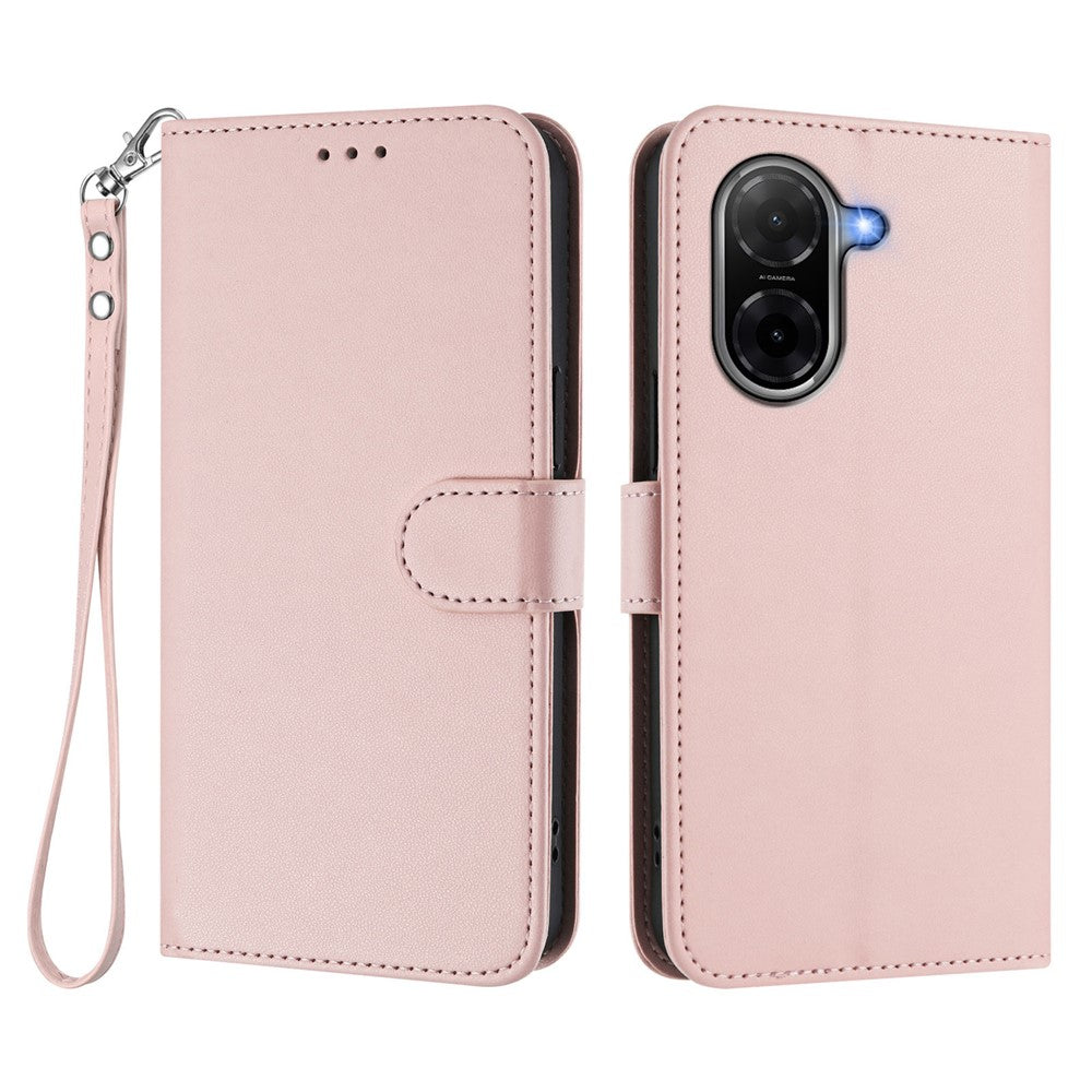 For Xiaomi Redmi A5 NFC (EU) (173.45mm) Leather Case Wallet Stand Phone Cover with Wrist Strap